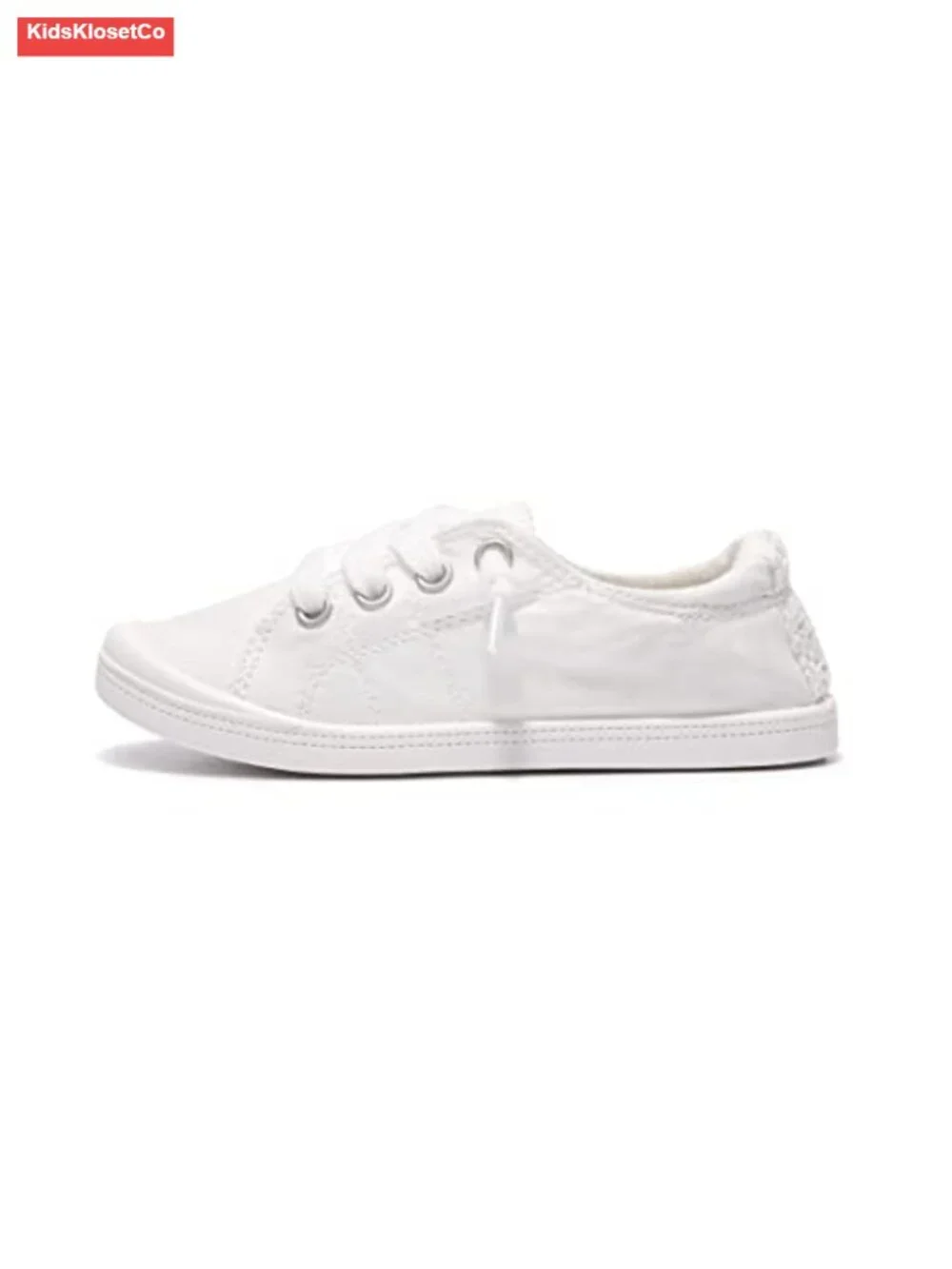 Kids Slip On Canvas Sneakers Low Top Elastic Lace Casual Shoes